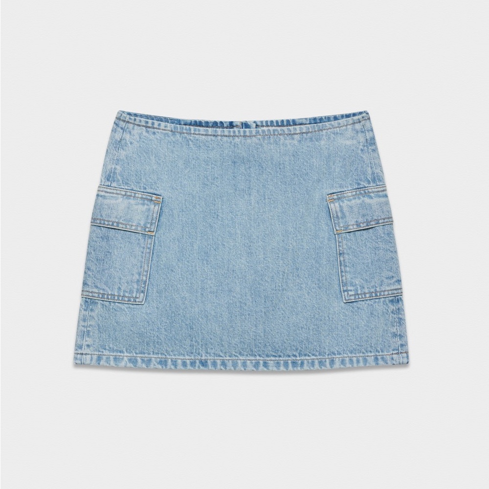 Denim Forum The '90s Cargo Micro Denim Skirt